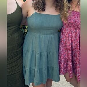 Lulu's Green/Teal Sleeveless Dress Mini